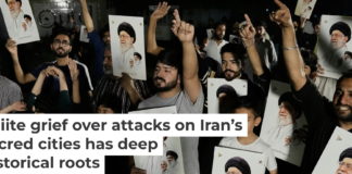 Shiite Muslims chant slogans during a demonstration in Lahore, Pakistan, on March 8, 2026, to condemn the killing of Ayatollah Ali Khamenei. AP Photo/K.M. Chaudary